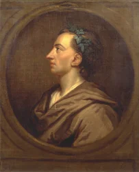 Profilo di Alexander Pope, incoronato con edera